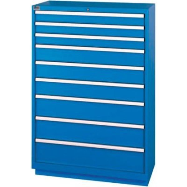 Lista International ListaÂ 9 Drawer Shallow Depth Cabinet - Bright Blue, Individual Lock XSHS1350-0902BBRG